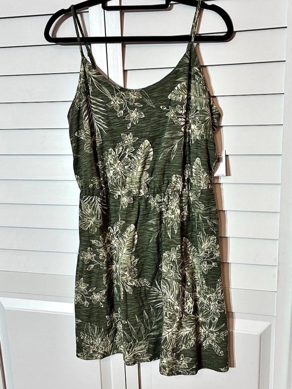 Old Navy Fit & Flare Cami Dress Floral Mini Green & Cream Large